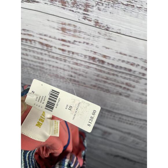 Maeve Dress Women's 10 Gingham One Shoulder Tie Stripe Anthropologie NWT - Picture 7 of 12